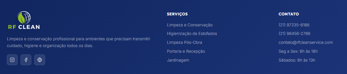 RF Clean — serviços e contato